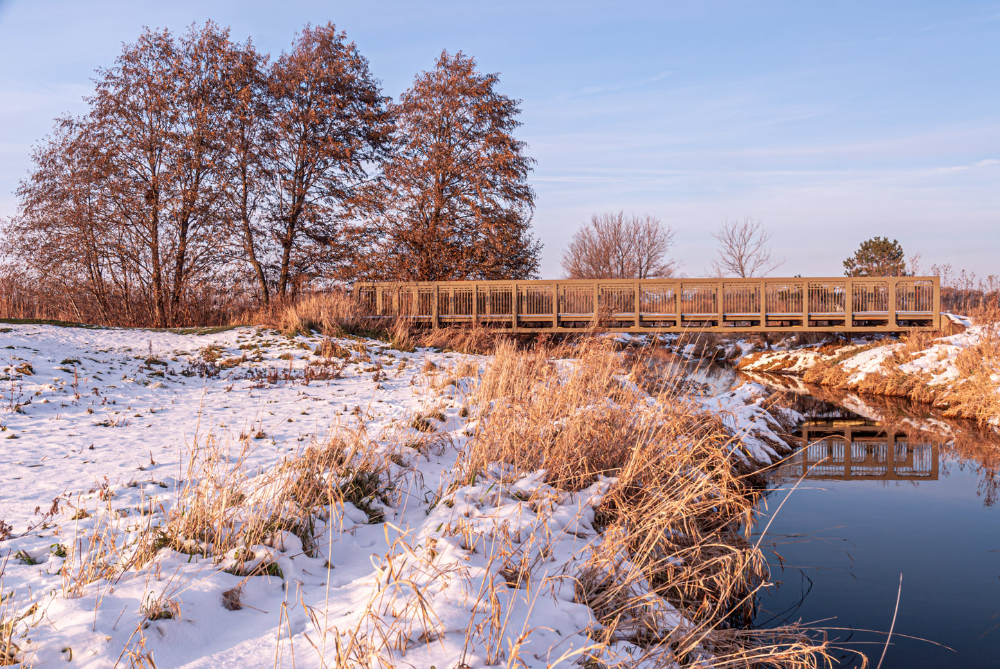 HOLIDAY GREETING CARDS 614-20  SOUTH FORK KISHWAUKEE RIVER, BRIDGE, SNOW