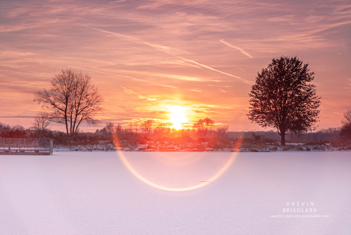 HOLIDAY GREETING CARDS 614-51  SUNSET, CLOUDS, SNOW, ICE, WILDFLOWER LAKE