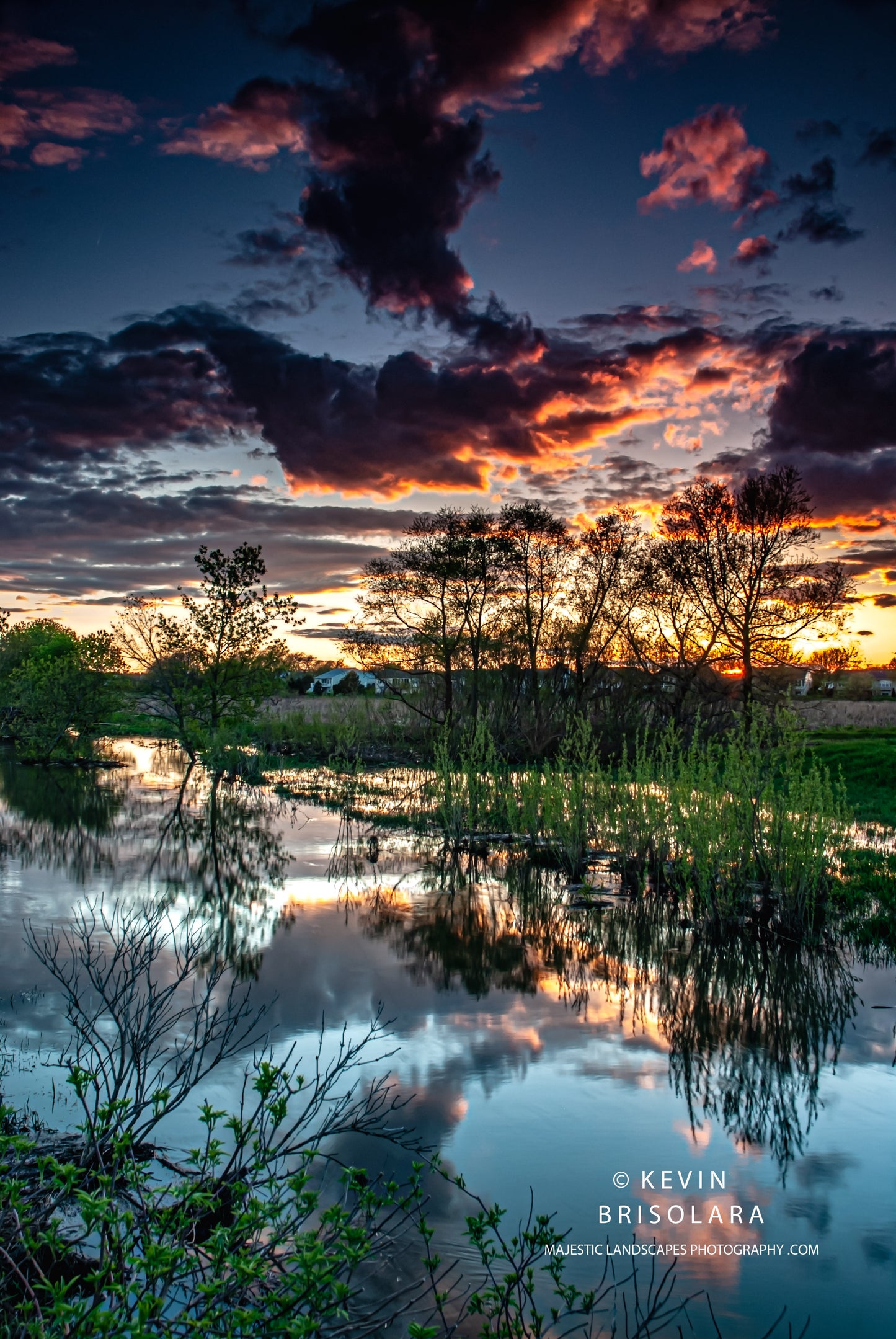SCENIC SUNSET ALONG THE SOUTH FORK KISHWAUKEE RIVER