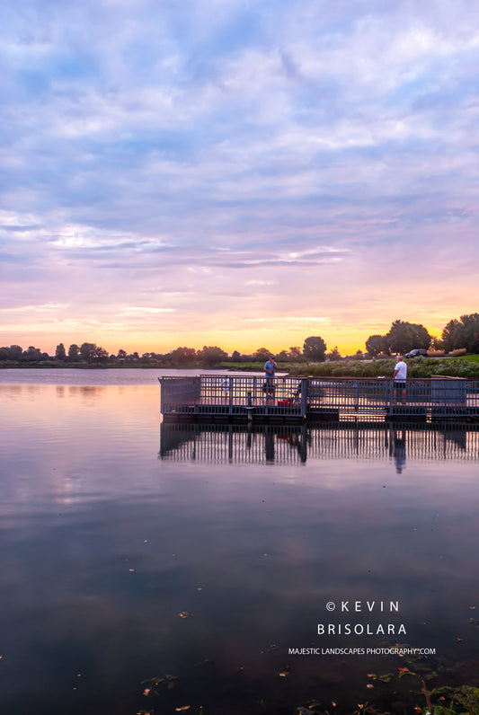 ENJOYING A SEPTEMBER SUNRISE FROM THE DOCK